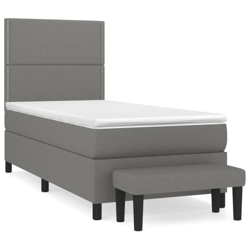 Łóżko kontynentalne WaszeMeble 90x190 cm ciemnoszara WM-3136478 1 szt.