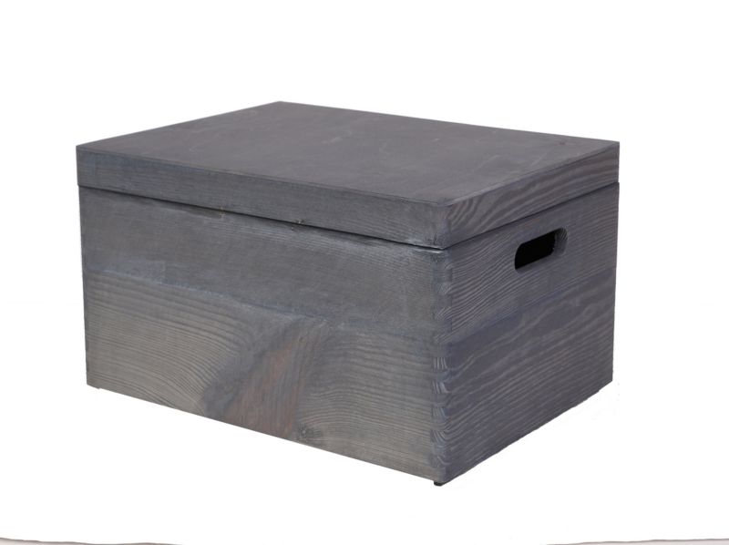 Skrzynka drewniana MODO24 z wiekiem i uchwytami 40 x 30 cm szara 1 szt.