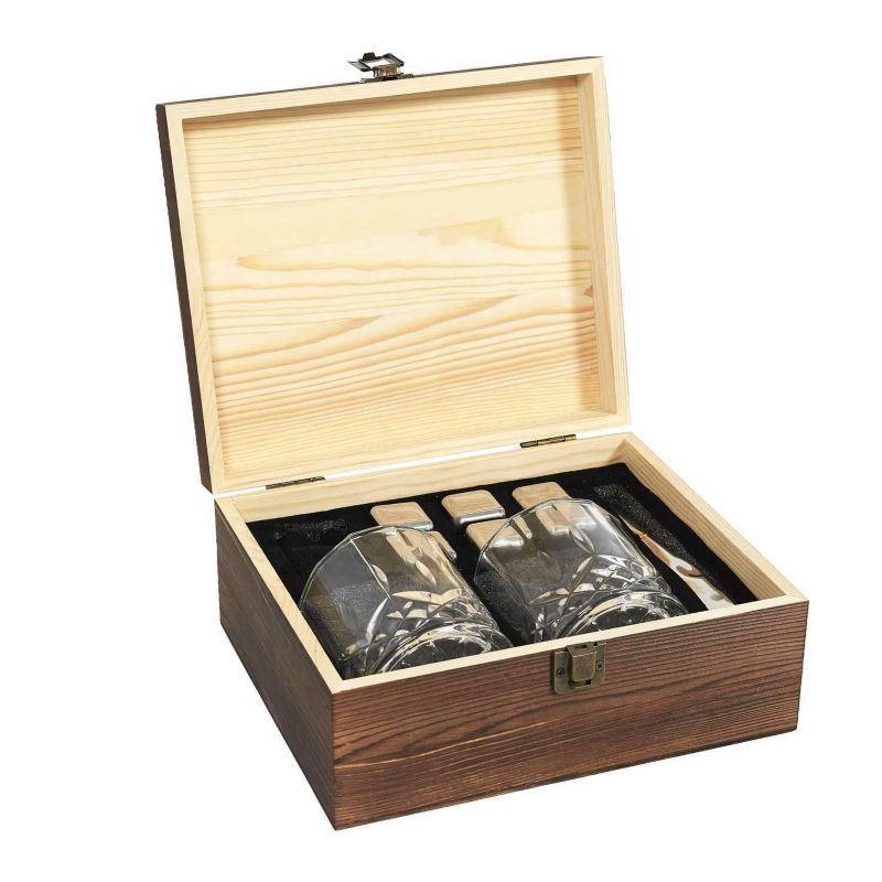 Zestaw do whisky ON THE ROCKS HowHomely 2 szklanki 270 ml 6 kostek stal 21,2x17,8x8,9 cm 1 kpl.