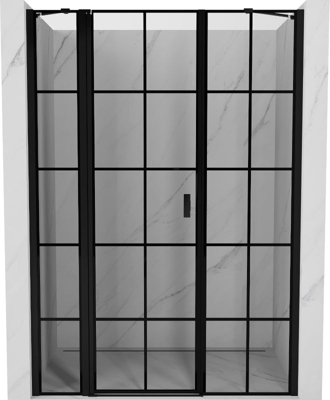 Drzwi prysznicowe Mexen Mist czarna kratka 120 cm, lewa strona 1 szt