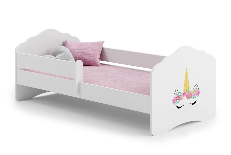 Łożko dziecięce Kobi FALA z barierką 160x80 Róg jednorożca 1 szt.