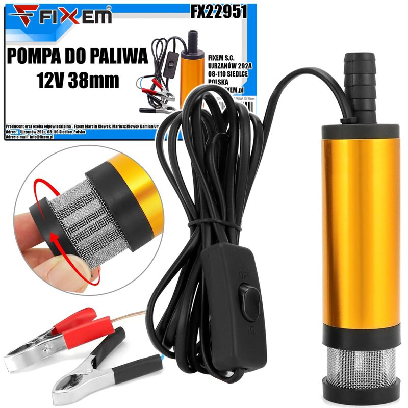 POMPA DO PALIWA 12V 38mm Fixem 1szt.