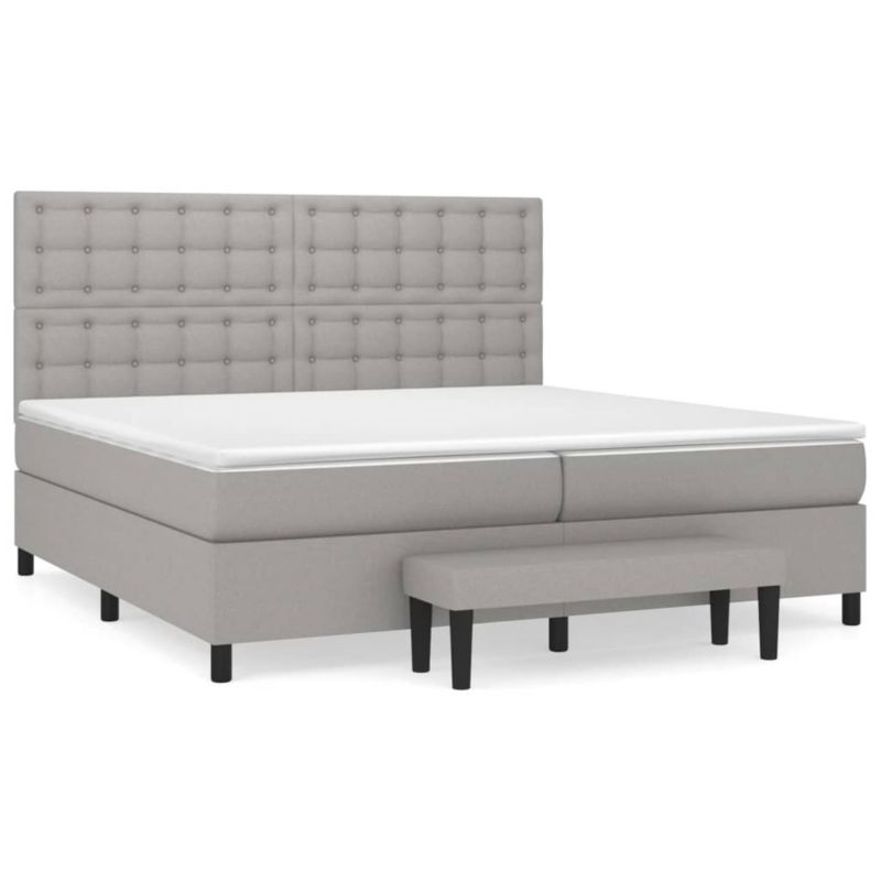 Łóżko kontynentalne WaszeMeble 200x200 cm jasnoszare WM-3136941 1 szt.
