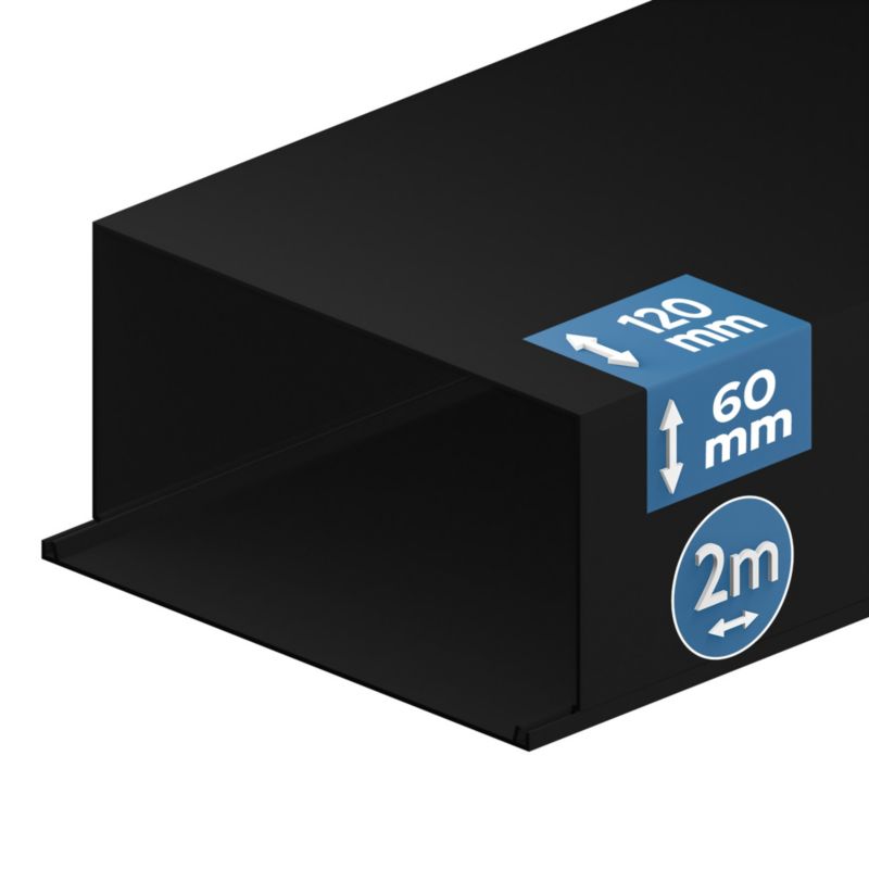 Kanał elektroinstalacyjny Edo 120/60 2m Ciemny Antracyt 1 szt.