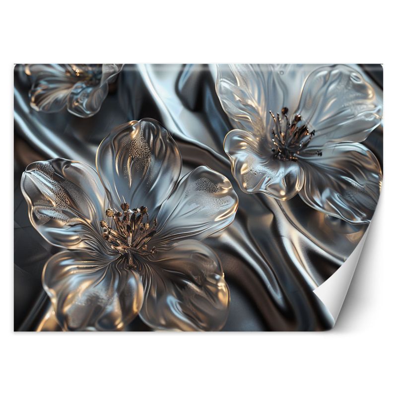 Fototapeta Feeby Eleganckie srebrne szklane kwiaty 100x70 1 szt