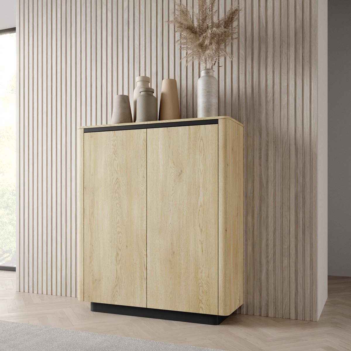 Dwudrzwiowa komoda 113 cm do salonu dąb cremona TORDIO