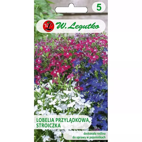 1 szt, Lobelia, mix kolorow - Nasiona: Ilość w opakowaniu: 0.3 g
