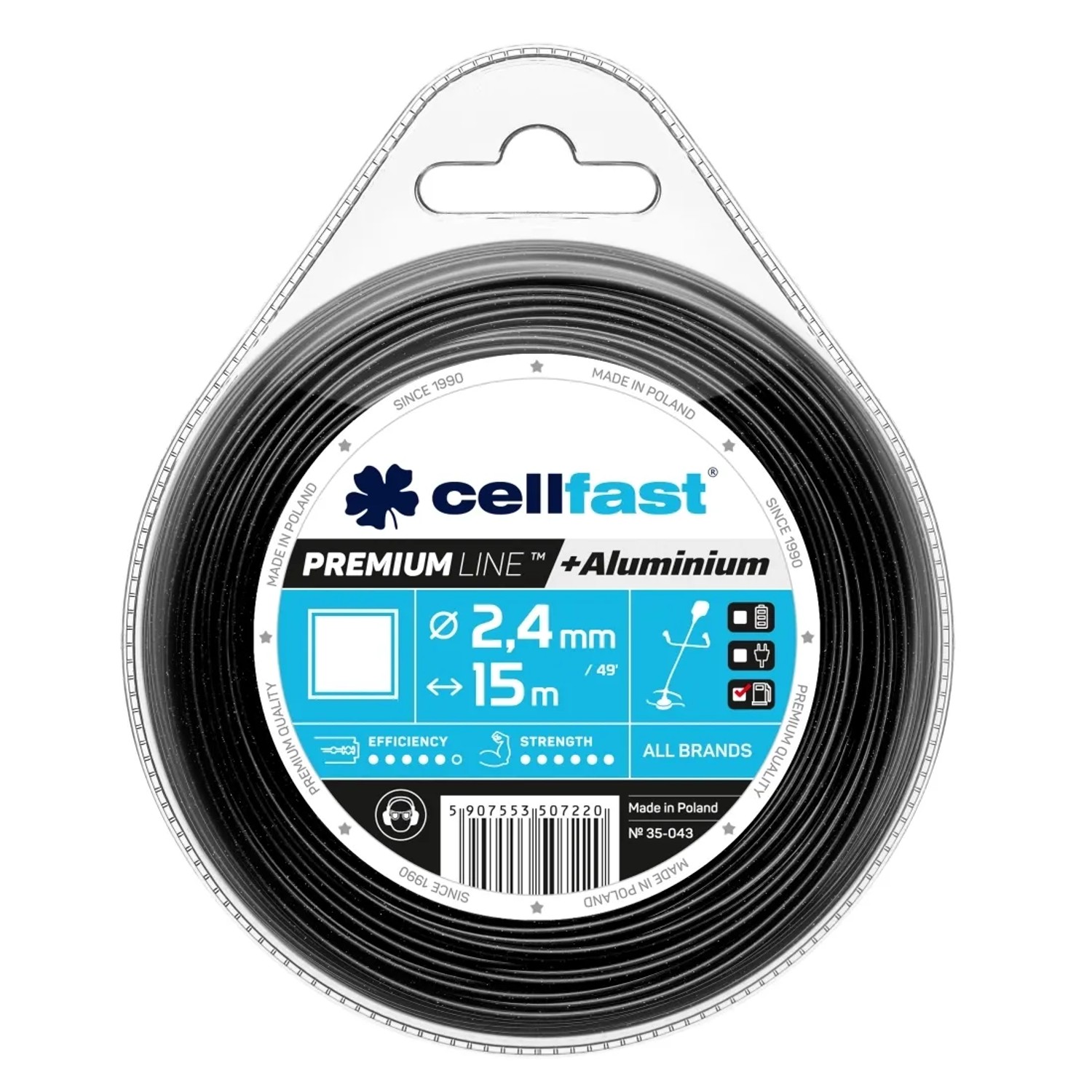 Cellfast Żyłka tnąca Premium - kwadrat 2,4 mm x 15 m