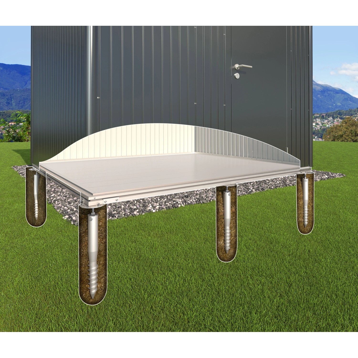 Biohort Smartbase Plus Duży fundament do domku ogrodowego 186 x 150 x 10 cm