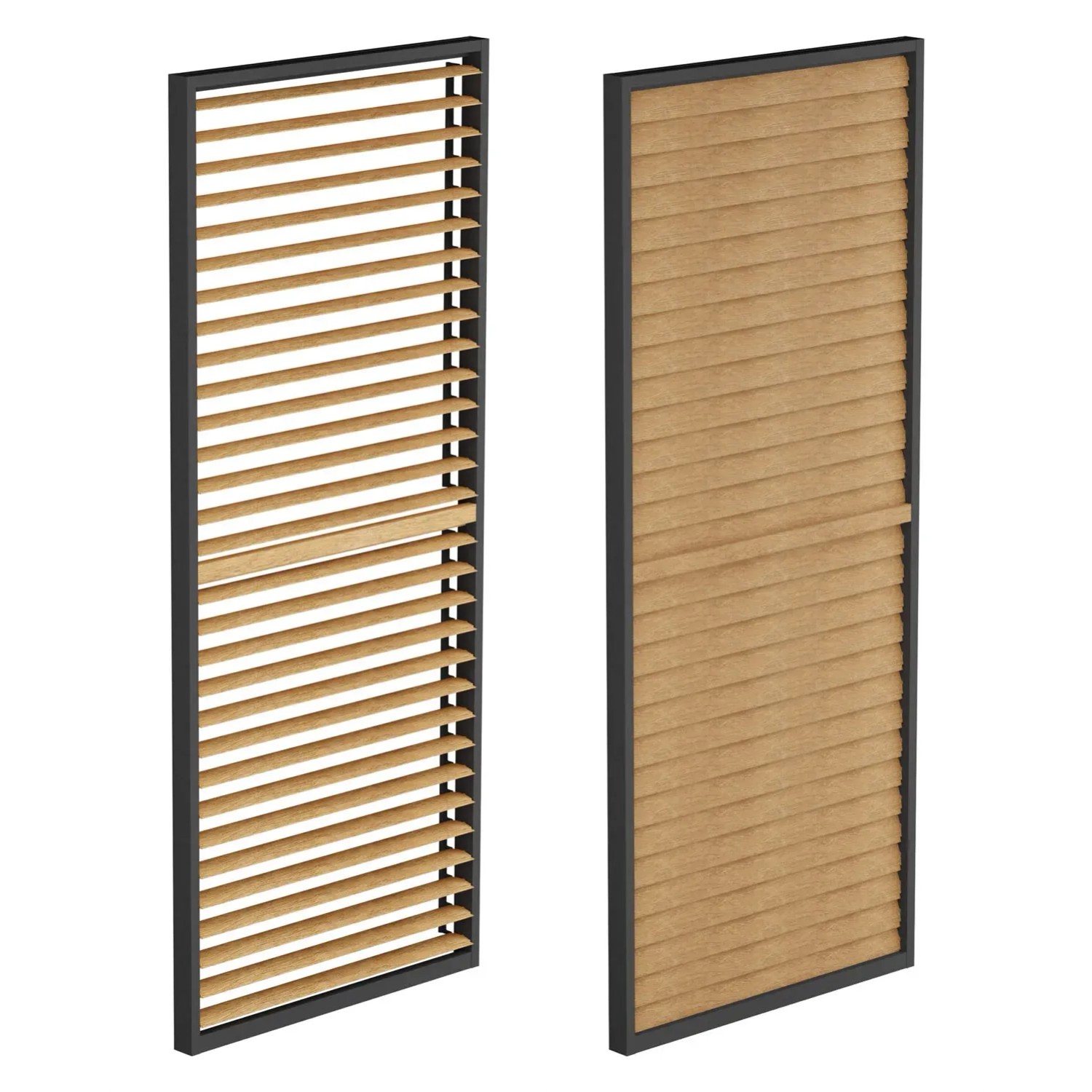 Panel żaluzjowy ruchomy LUXE w kolorze drewna - 1,23 x 2,38 m