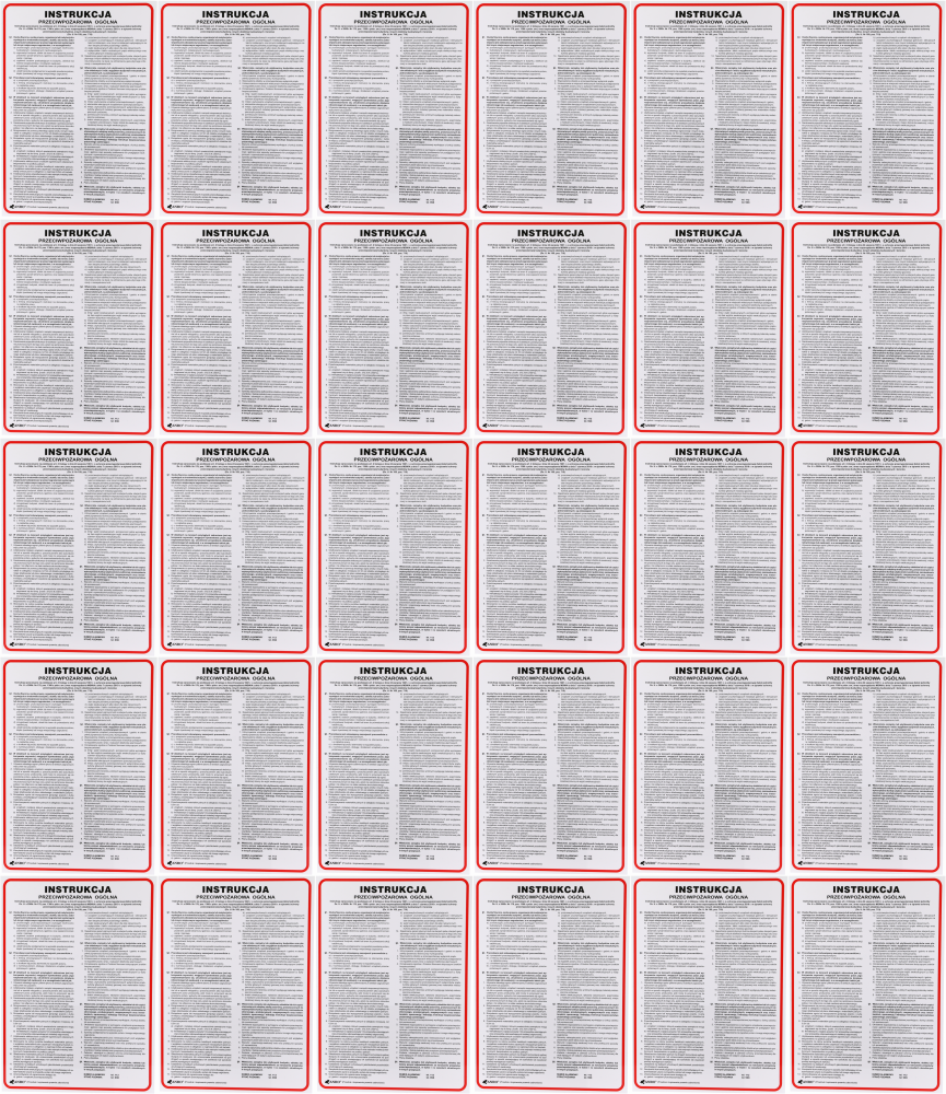 40x Tabliczka informacyjna Anro, "Instrukcja przeciwpożarowa ogólna" Z-IP2