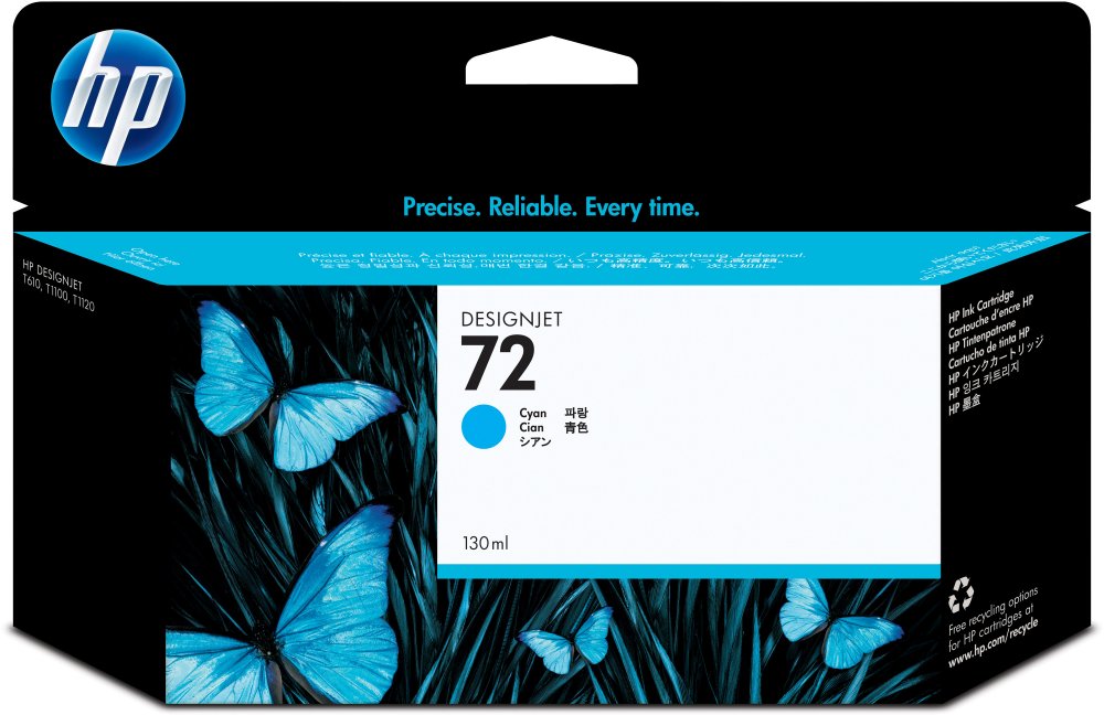 Tusz HP 72 (C9371A), 130 ml, cyan (błękitny)