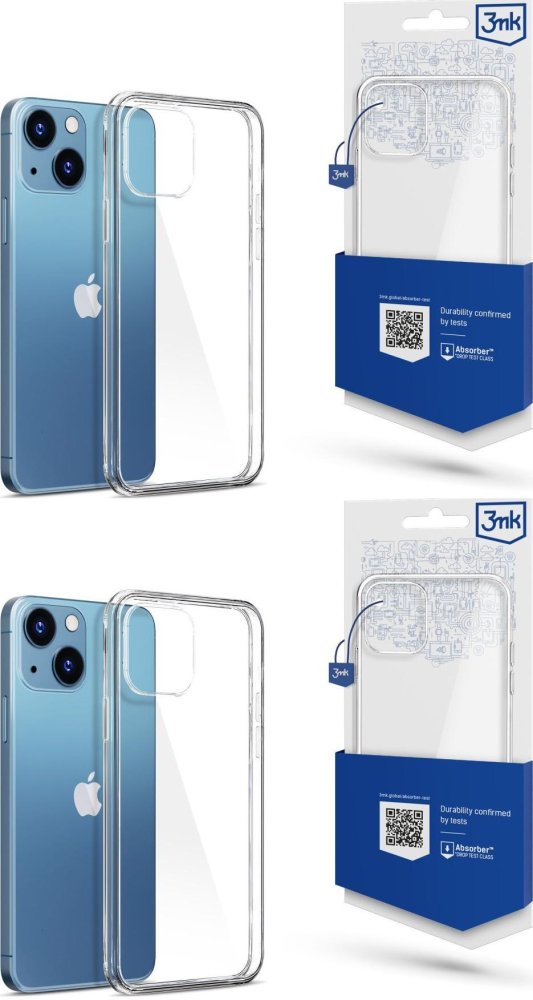 2x Etui na telefon 3mk Clear Case, do iPhone 13 Mini, transparentny