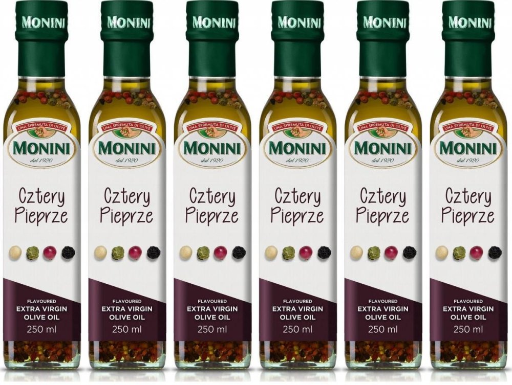 6x Oliwa z oliwek Extra Vergine Monini, cztery pieprze, 250ml
