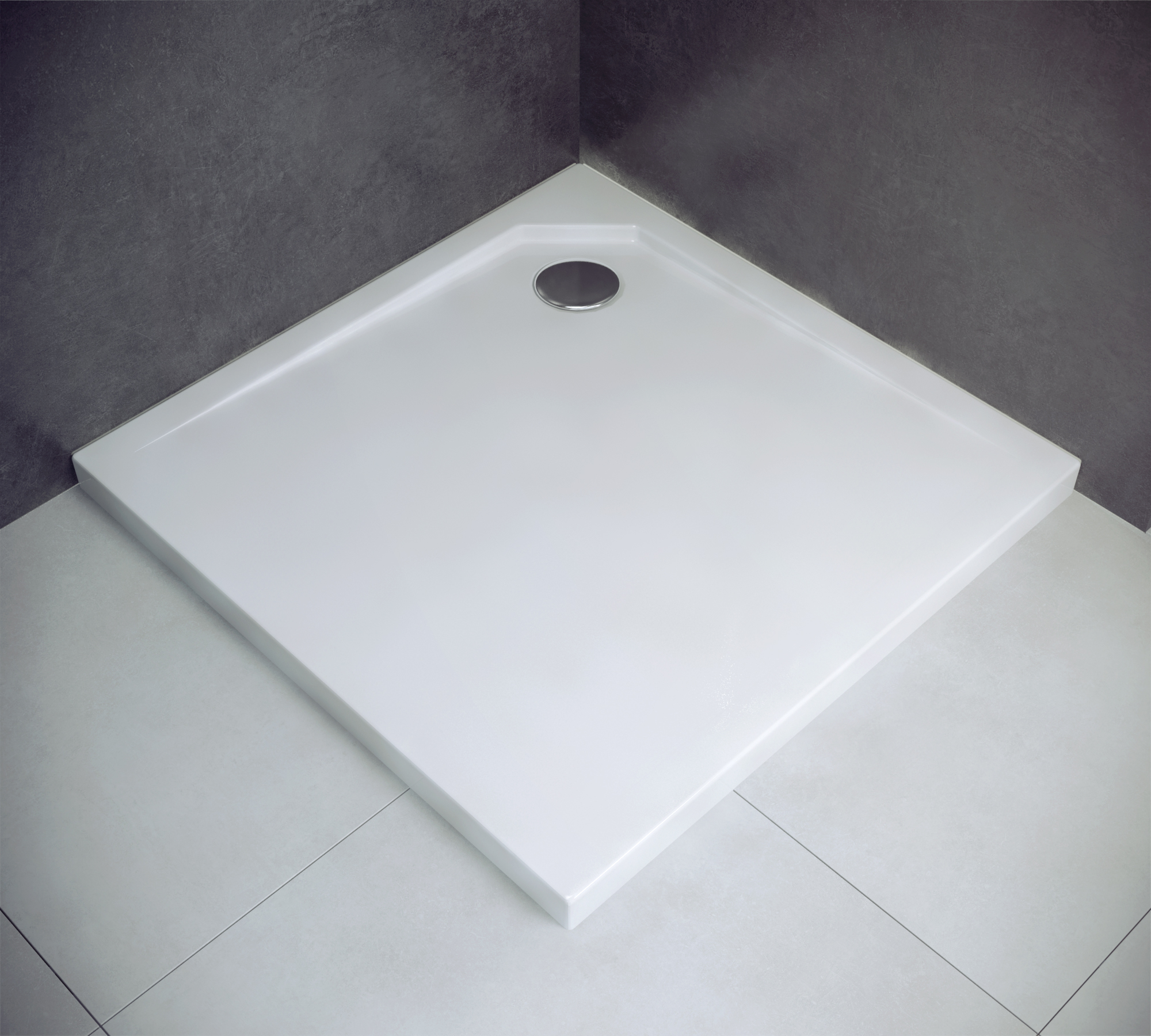 Besco Acro UltraSlim brodzik 90x90 cm kwadratowy biały BMAC-90