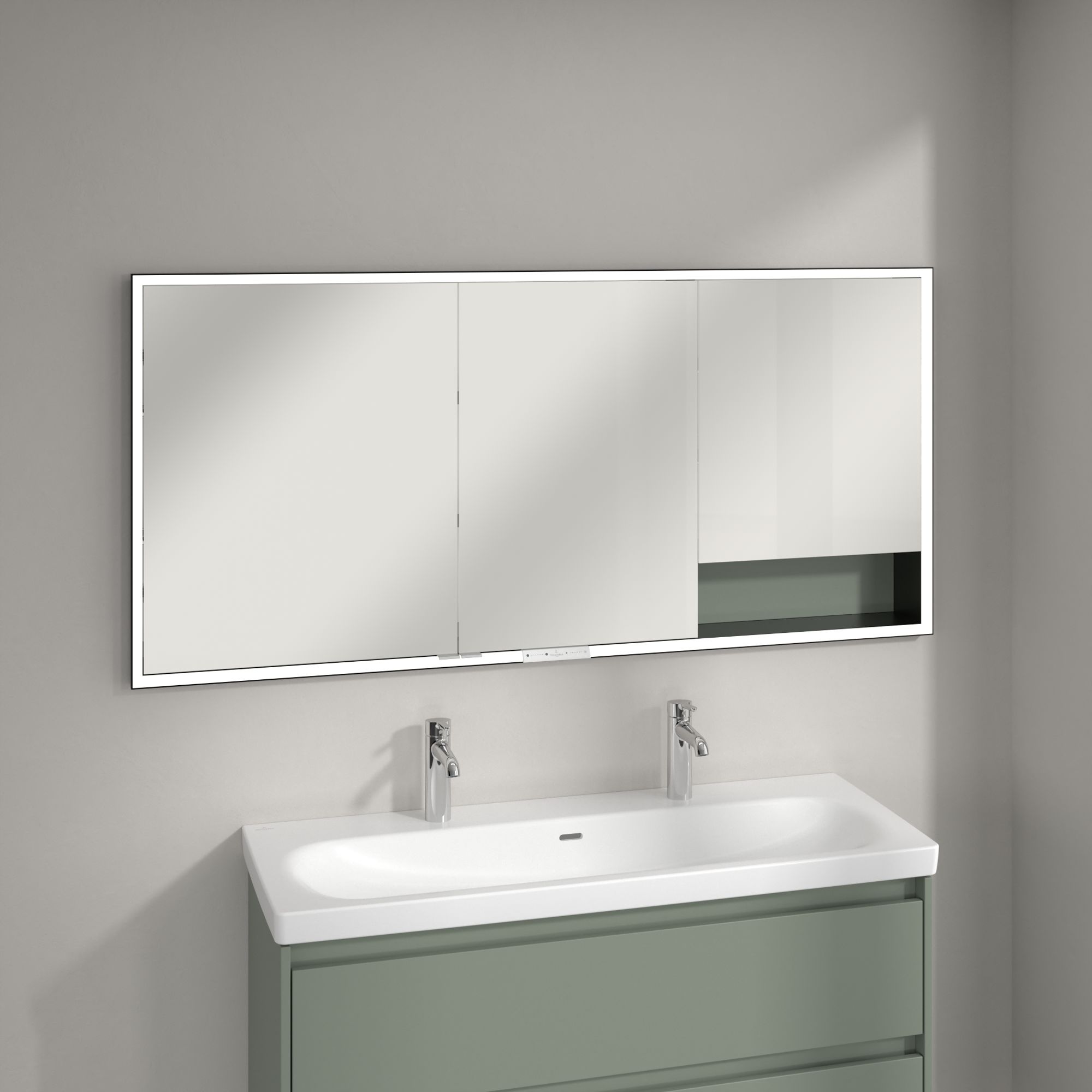 Villeroy & Boch My View+ szafka 160x16,8x75 cm z lustrem soft green B48216AF