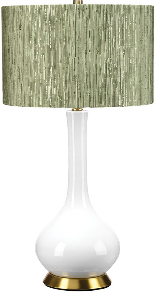 Darmowa Dostawa - Lampa stołowa 1x60 W biała-mosiądz-zielona Elstead Lighting Milo MILOABTLRTH