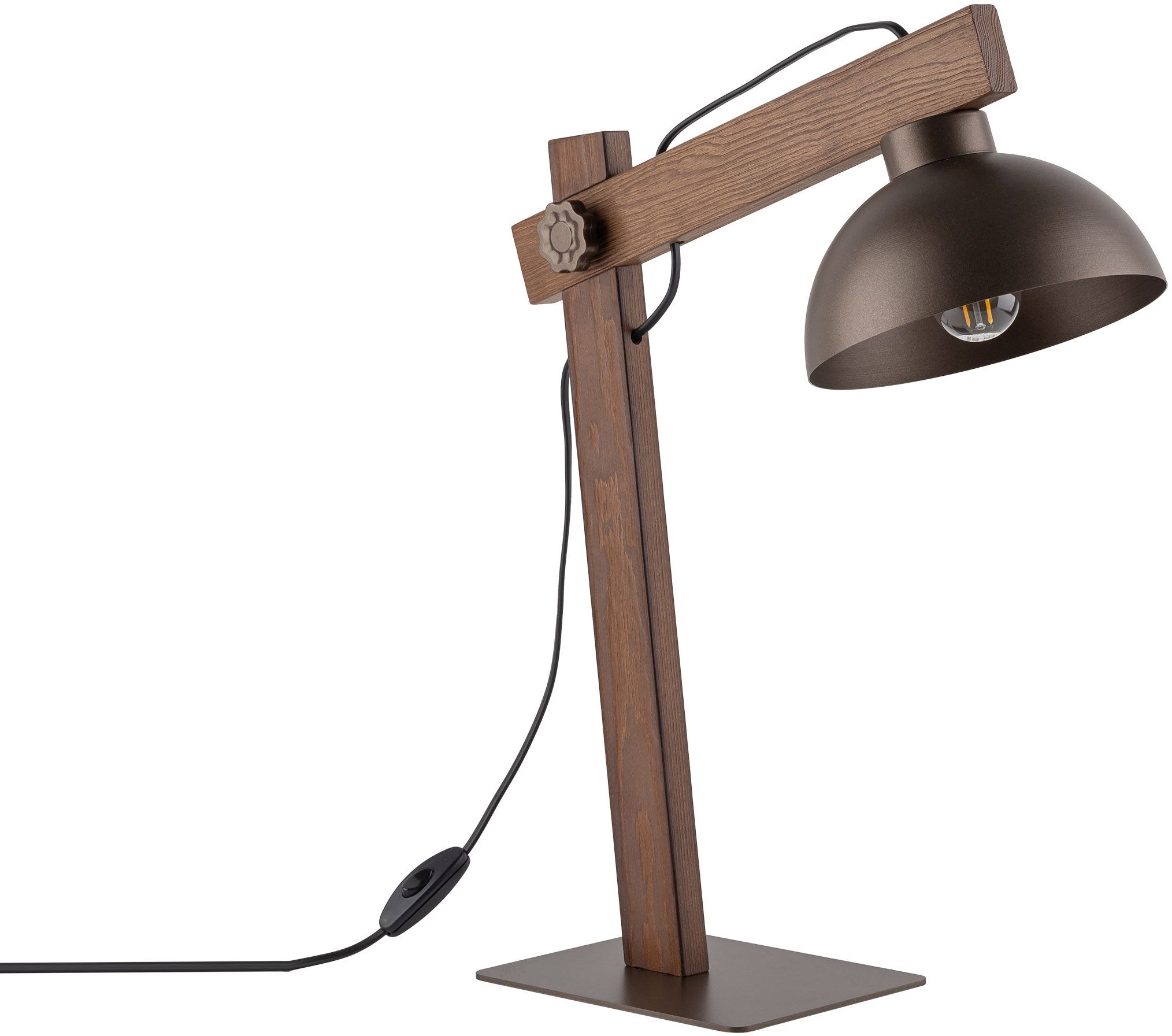 Darmowa Dostawa - Lampa biurkowa 1x15 W drewno-brązowa TK Lighting Oslo 5788