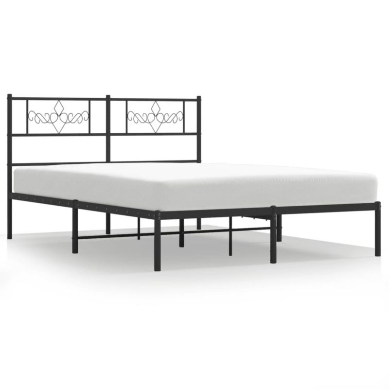 Łóżko metalowe WaszeMeble 120x190 cm z wezgłowiem czarne 1 szt.