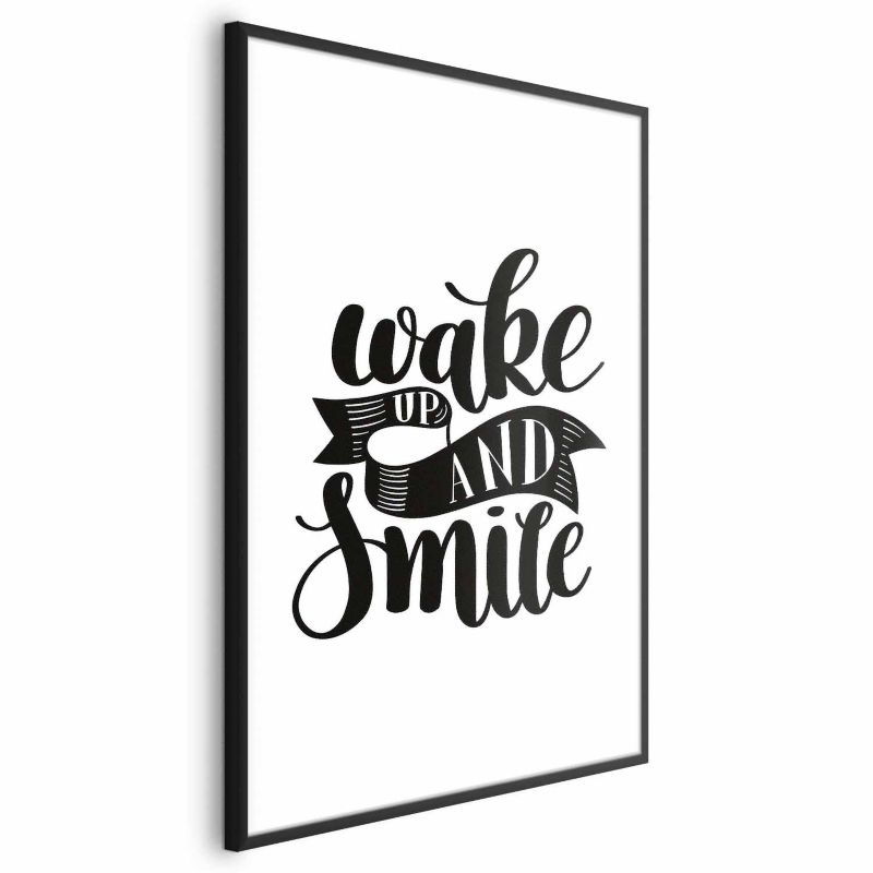 Plakat Artgeist Wake up and smile 60x90 cm z ramą czarną z marginesem 1 szt