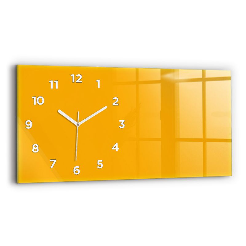 Zegar z białymi wskazówkami Wallfluent 60x30 cm Kolor złoto-żółty Szklany 1 szt.