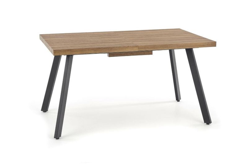 Stół rozkładany do jadalni Liner INTESI loftowy orzech prostokątny czarne nogi 160-220 cm 1 szt.