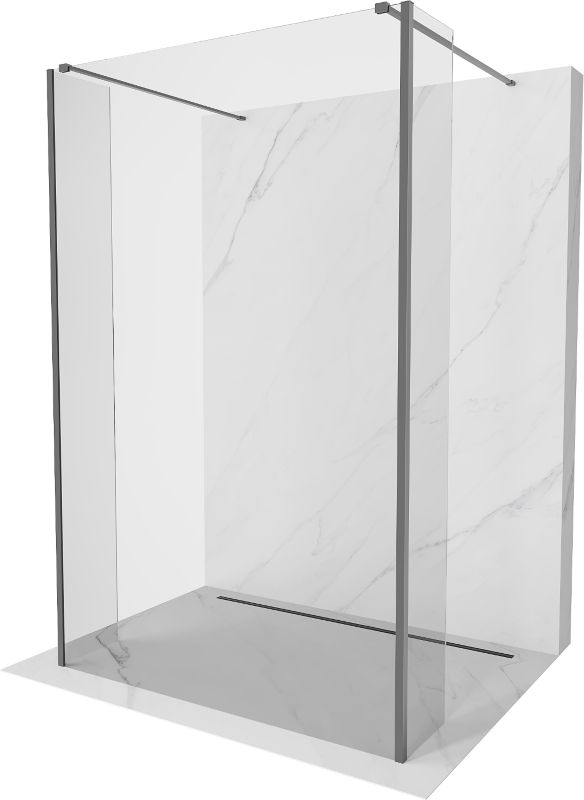 Ścianka prysznicowa Mexen Kioto transparent gun metal 105x30 cm 3 szt.