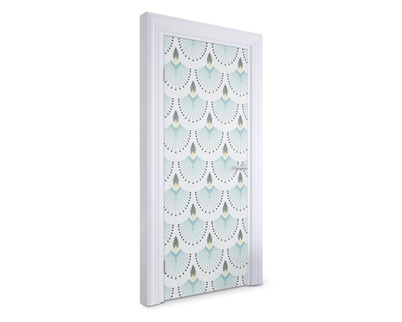 Samoprzylepna naklejka na drzwi Wallfluent 85x205 cm Abstrakcyjne wachlarze 1 szt.
