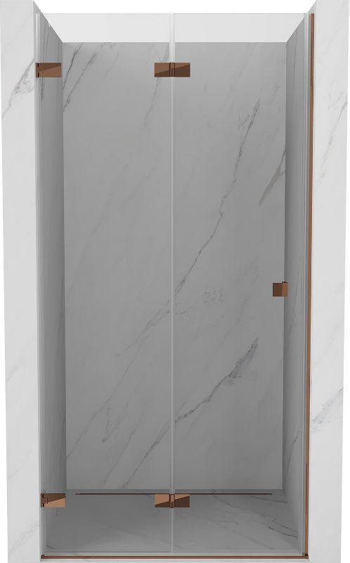 Składane drzwi prysznicowe Mexen Lunar-F różowe złoto 70x200 cm 1 szt.