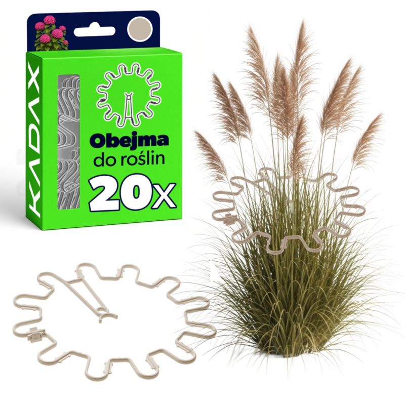 Obejma KADAX do roślin 21 cm plastikowa beżowa 20 szt.
