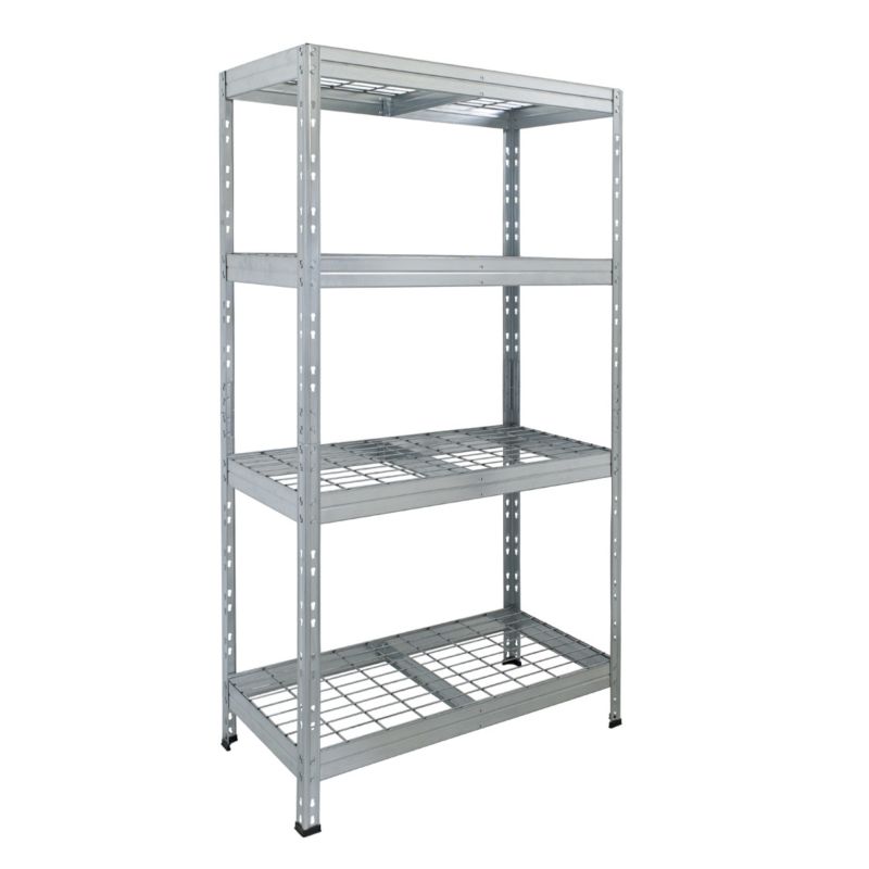 Regał metalowy AR Shelving Rivet ocynkowany z 4 półkami z siatki stalowej 180x90x45 cm 250 kg 1 szt