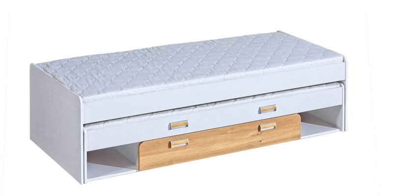 Łóżko młodzieżowe rozsuwane 80x200 Bonni Lorento Biały/Dąb Nash 1 szt.