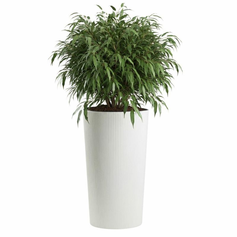 Wysoka doniczka Urbanika ECO HowHomely z wkładem plastikowa biała h75x40,9 cm 1 szt.