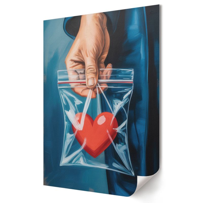 Plakat na ścianę Wallfluent Format A3 Serce w torebce Artysta Luxo 1 szt.