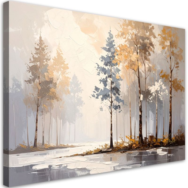 Obraz nowoczesny do salonu sypialni Feeby Las Drzewa Krajobraz 120x80cm 1szt