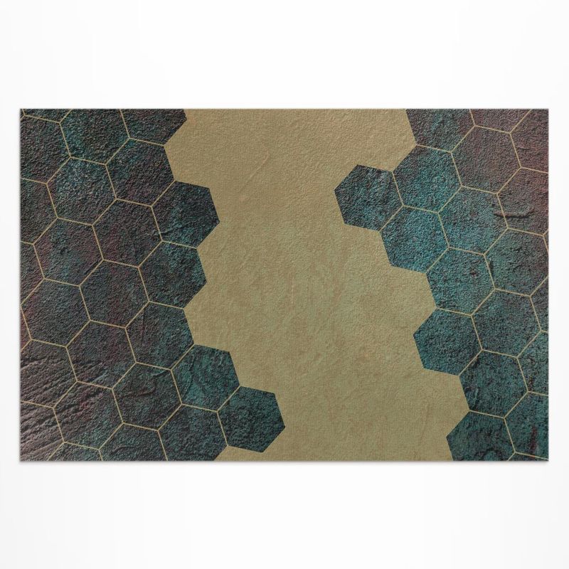 Dywan Winylowy Zewnętrzny Wallfluent 100x150 cm Betonowe heksagony nowoczesny design 1 szt.