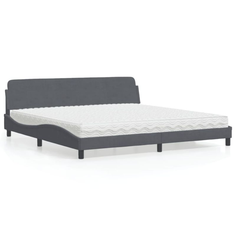 Łóżko tapicerowane WaszeMeble 200x200 cm ciemnoszare WM-3208472 1 szt.
