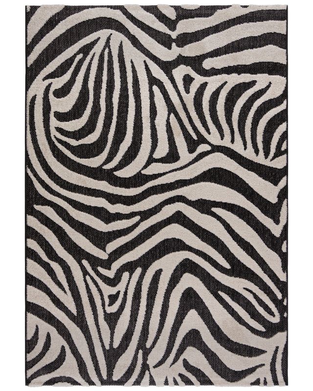 Dywan zewnętrzny/wewnętrzny zebra Zebra Nero Mazovia 120x170cm wodoodporny na balkon, taras, czarno-biały 1 szt.