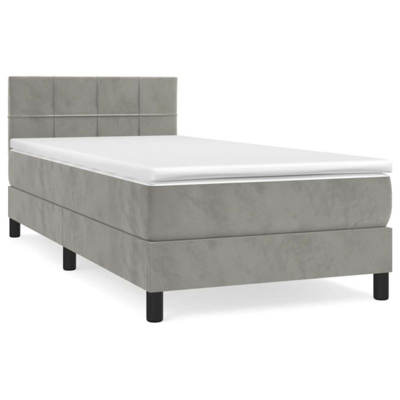 Łóżko kontynentalne WaszeMeble 90x190 cm jasnoszare WM-3141275 1 szt.