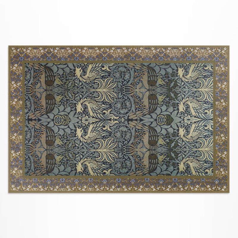 Zewnętrzny Dywan Winylowy Wallfluent 150x225 cm Paw i smok William Morris 1 szt.