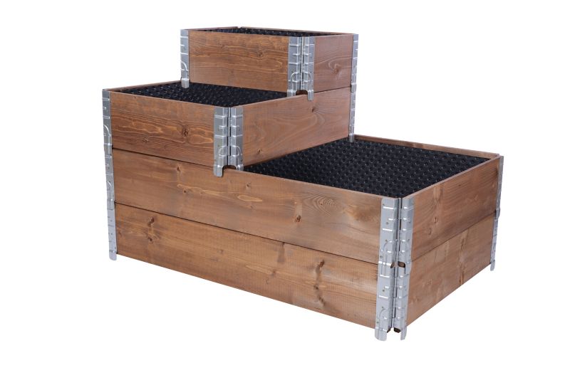 Skrzynia na warzywa MODO24 20x80x100 cm impregnowane brązowe drewno 1 szt. z folią kubełkową 1 szt.