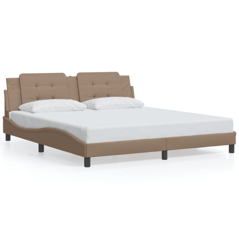 Łóżko tapicerowane WaszeMeble 180x200 cm Cappuccino skóra WM-3208202 1 szt.