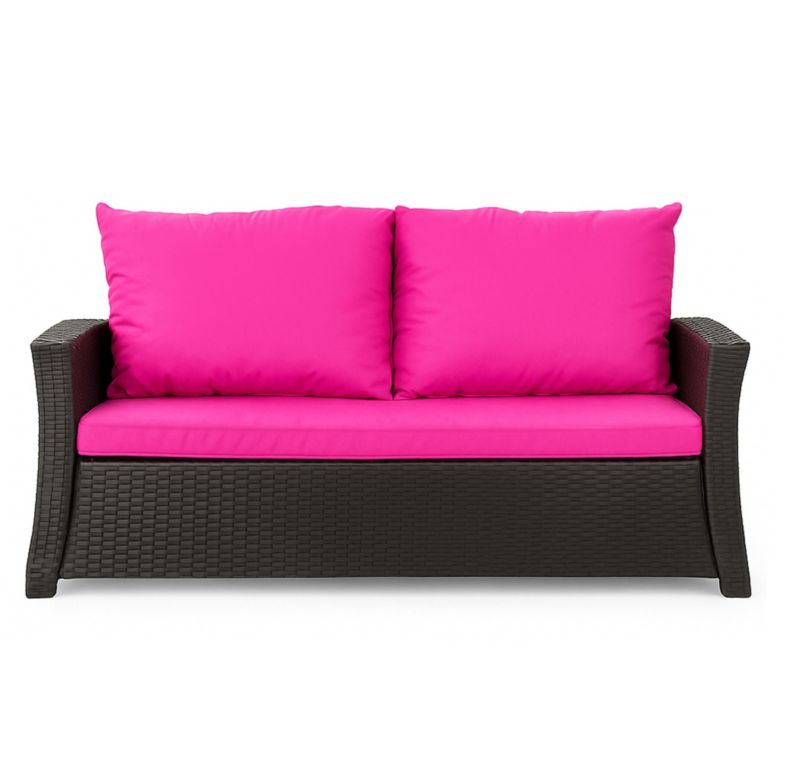 Poduszka ogrodowa na sofę rattanową 3-os, Setgarden, 130x50x50cm Różowa Poduszki na meble ogrodowe-Technorattan, Mix, 1szt