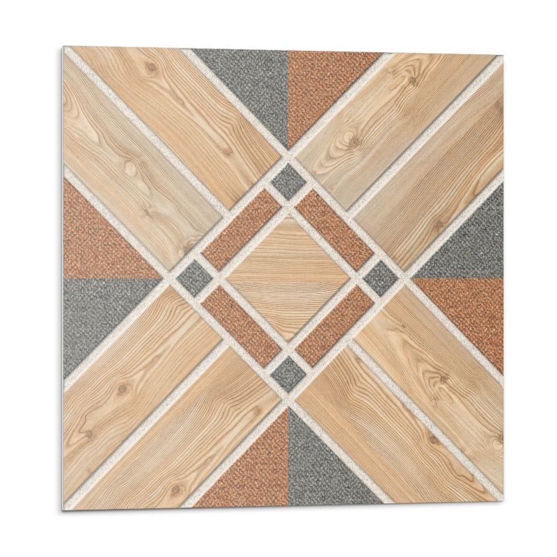 Kafelki samoprzylepne Wallfluent 30x30 cm Motyw geometryczny inspirowany drewnem 9 szt.