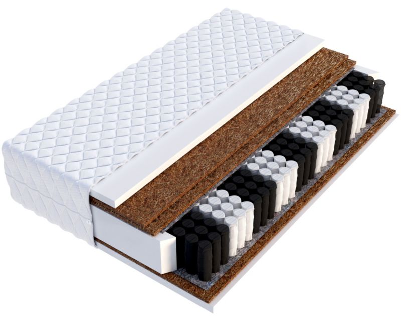 Materac FDM 100x200 SUPER twardy sprężyny kieszeniowe 3x kokos pianka poliuretanowa T25 1 szt.