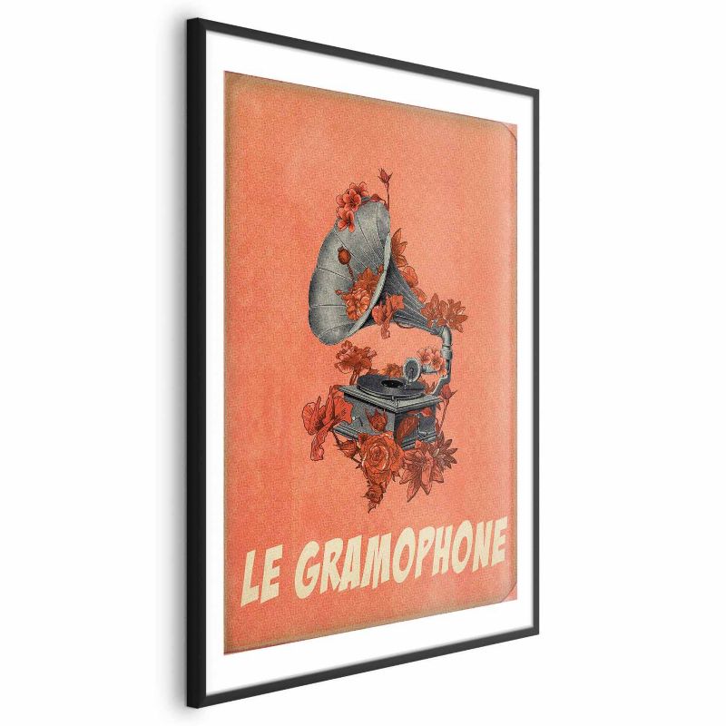 Plakat Artgeist Gramofon 60x90 cm z ramą czarną 1 szt