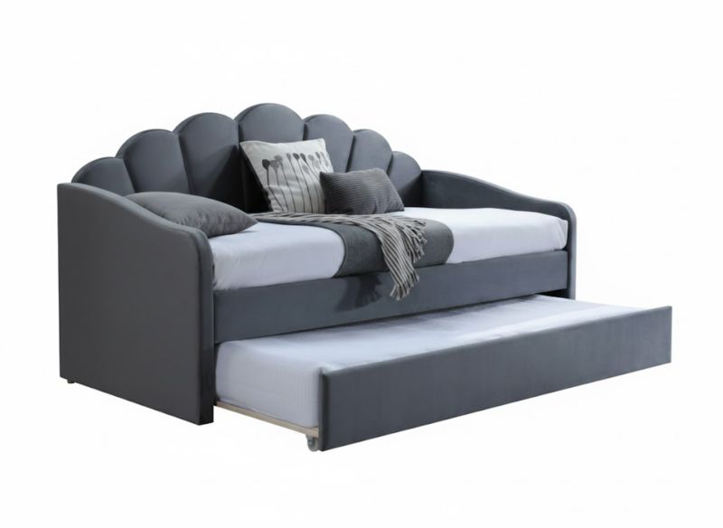 Łóżko Signal tapicerowane BELLA VELVET 90x200 szare 1 szt