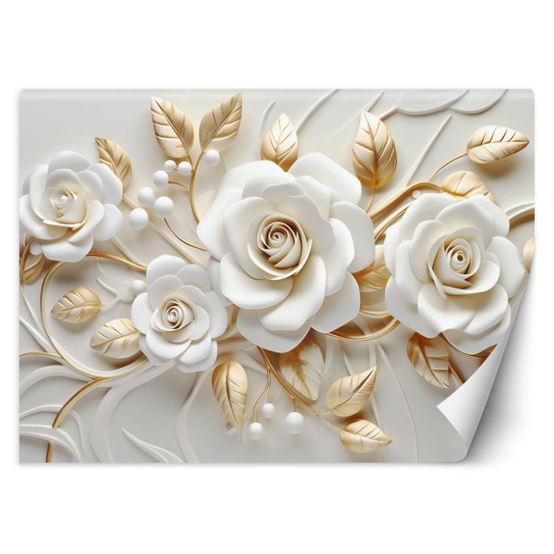 Fototapeta Feeby Złote kwiaty 3D 250x175 1 szt