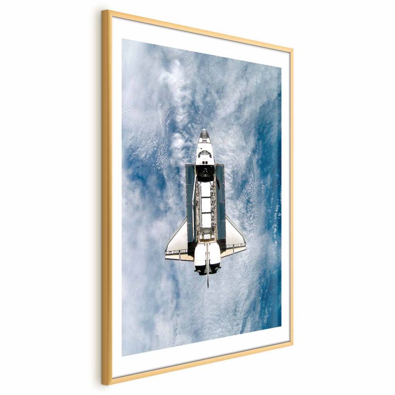 Plakat Artgeist Wahadłowiec kosmiczny 60x90 cm z ramą złotą z marginesem 1 szt