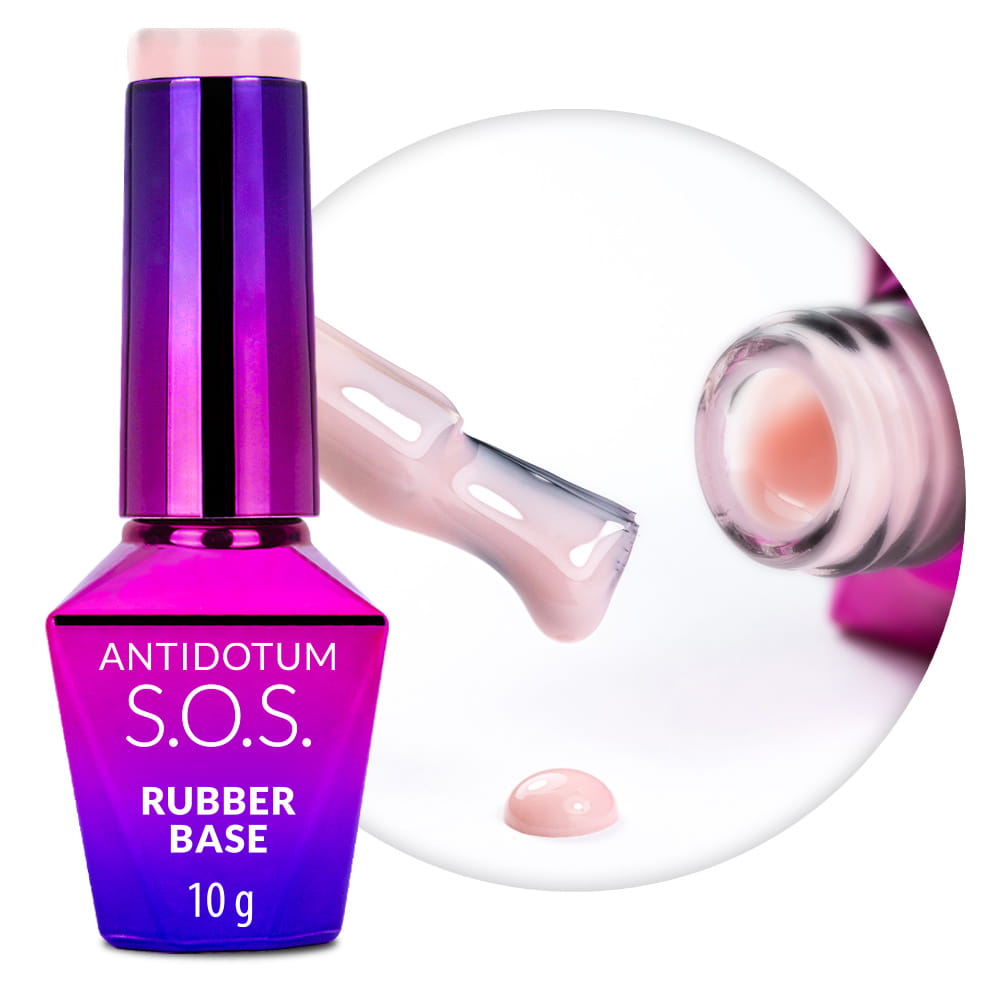 Baza kauczukowa elastyczne paznokcie manicure pedicure S.O.S. Antidotum Molly Nails Babydoll 10g